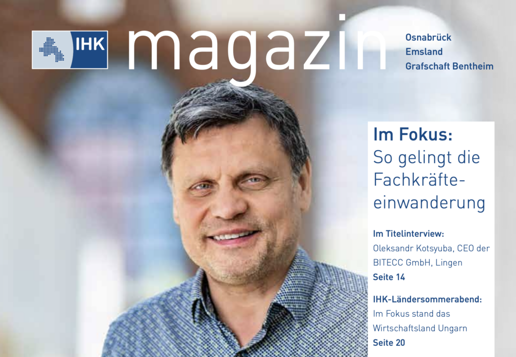 Titel des IHK Magazins Osnabrück - Emsland - Grafschaft Bentheim