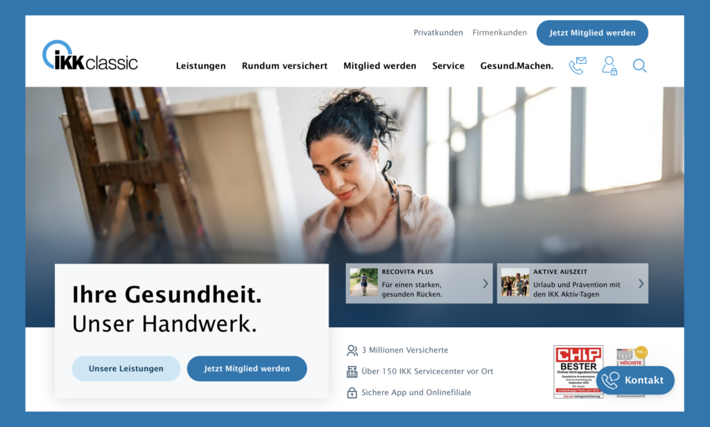 Website der IKK classic