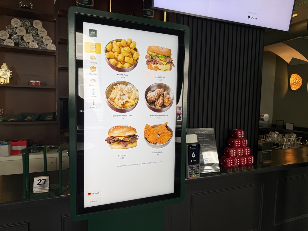 Auswahlmenu am Automaten.