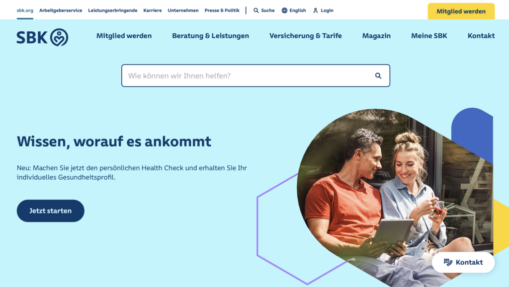Homepage der SBK.