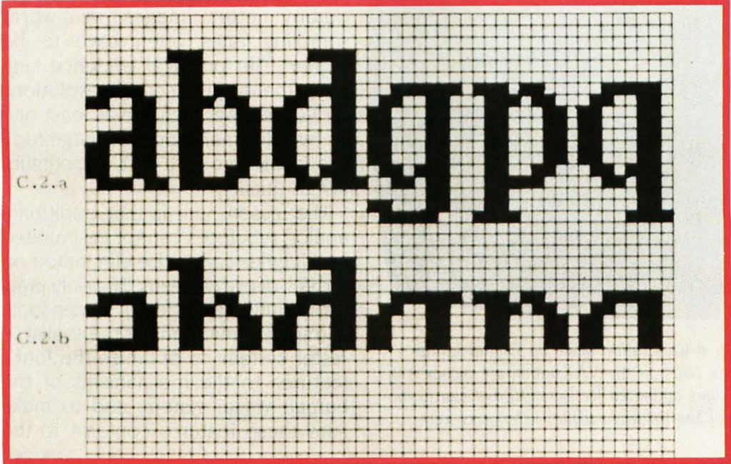 Motiv aus Byte, Januar 1985. Thema Font Design